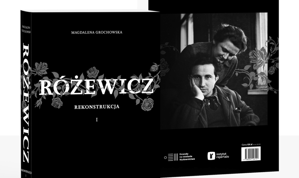 Okładka książki pt. Różewczi, po lewej stronie jest tytuł, po prawej zdjęcie autora.