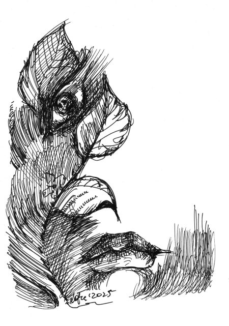 Leszek Frey Witkowski, „osad poetycki” do wiersza Mieczysława J. Warszawskiego Obieranie jabłka